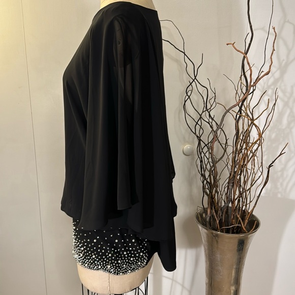 Roz & Ali crepe long sleeve blouse with rhinestone detail - Picture 3 of 6